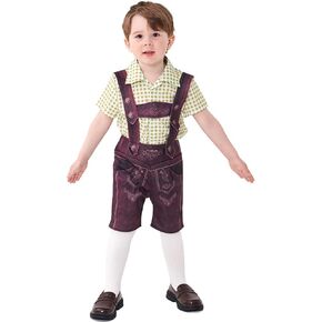 ODOLDI Kids Oktoberfest Costume Boys Bavarian Lederhosen Costume German Beer Festival Halloween Party Costume