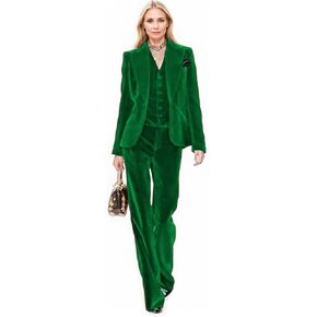 Velvet Suit Women Pant Suits for Women Dressy Womens Suits 3 Piece Set Business Blazers for Work Professional