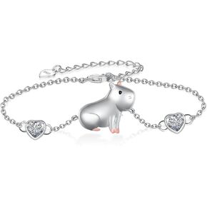 TYSO Capybara Bracelet 925 Sterling Silver Capybara Gifts Capybara Stuff Cute Capybara Bracelet Jewelry for Women