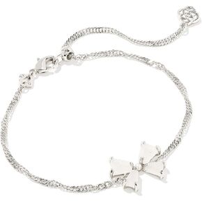 Kendra Scott ، Womens ، Blair Bow Small Sent Serile Bracelet ، Silver Iridescent Drusy ، حجم واحد