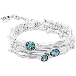 UNOde50 TRIPLE BRACELET DELIRIUM, Sterling Silver-Plated with Crystal Elements