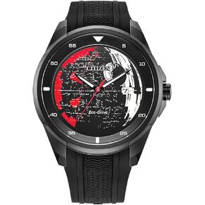Citizen Men's Eco-Drive Death Star Vader's Shadow, Stainless Steel Case, Black Silicone Strap (Model: AW1606-06W)
