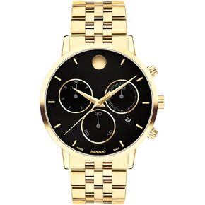 Movado Museum Classic Men's Watch - Swiss Quartz Chronograph Movement, Stainless Steel Link Bracelet - 3 ATM Water Resistance - Classic, Luxury Fashion Timepiece for Him - 42mm
