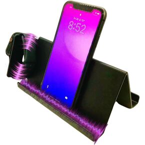 Mobile Phone Stand Holder with Sound Amplification for Phone and Tablet. Mount on Desks, Nightstand, Bed, Kitchen, Bathroom, or Body Parts Like Stomach and Chest.