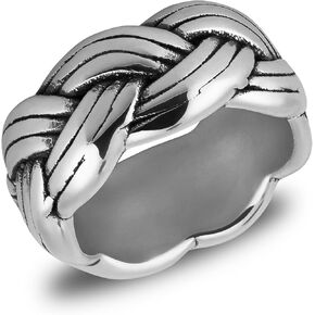MAX + STONE 925 Sterling Silver Cocktail Boho Rings for Women | Large Chunky Silver Rings | Hypoallergenic Statement Rings for Women Size 6 to 8