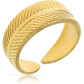 Made by Nami Stainless Steel Gold Adjustable Rings for Women Stackable Chunky Gold Rings for Women