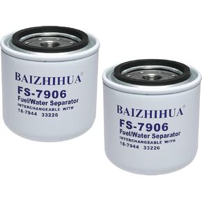 2 Pcs BAIZHIHUA 18-7944 Fuel Water Separator Filter Fits Marine Sierra Outboard Replaces Mercury 35-802893T, 35-802893Q01, 35-802893Q, 35-807172, 35-60494-1, 35-809097, ABA-FUELF-IL-TR, 33226, 18-7844