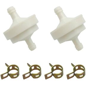 Strongthium Lawn Mower 1/4 Inch ID Inline Gas Fuel Filter Replacement for Briggs Stratton Craftsman Toro 394358 394358s 56679 7014359YP 56679MA x2 with Fuel Valve Clamps x4 (Upgraded)