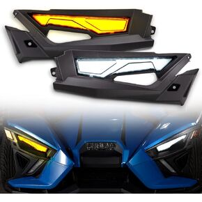 A & UTV Pro Prop Front Apper Ascent Panel & LED LID KIT for Polaris Slingshot S SL SL R R 2020-2024 ، إكسسوارات إشارة الضوء أثناء النهار ، استبدل OEM #2414077،2414078،5454400،54543999999999999