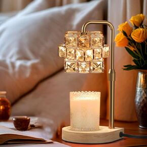 Kepmem Candle Warmer Lamp with Timer,Electric Candle Warmer Dimmable and Height Adjustable Wax Melt Warmer for Scented Wax Jar Candles,Aromatherapy Decorative Candle Heater Home Fragrance(Purple)