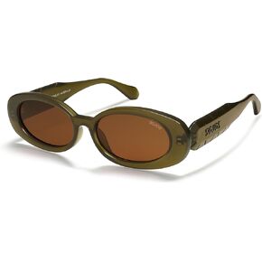 SOJOS Ocean Collection Retro Oval Polarized Sunglasses for Women Men Vintage Recycled Plastic Frame Eco-Friendly, Sunlight