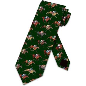 Three Rooker Sports Ties Mens Green Equestrian Horse Racing Necktie