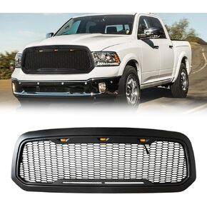 Grille Front Bumper Honeycomb Grill For 2013-2018 Dodge Ram 1500 2019-2021 Ram 1500 Classic Matte Black Grill With Led Lights