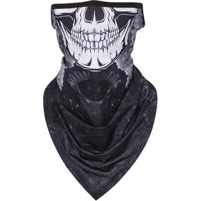 Skull Scarf Mask With Ear Loops Neck Gaiter Mask for Men & Women Motorcycle Riding Fishing Cycling Sports