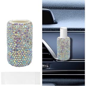 Bling Car Chapstick Holder, Upright Lip Balm Holder for Car, Crystal Rhinestone No Melt Lipsticks Organizer Case, Insulating Vehicle Interior Accessories for Women Men (Colorful)