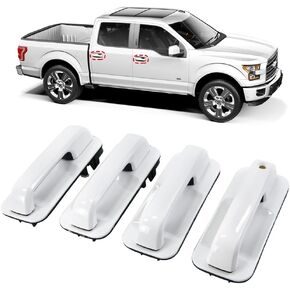 4PCS Exterior Door Handle Compatible with Ford F150 Pickup 2015-2020 Oxford White Front Rear and Left Right Outside Door Handles Replaces FL3Z1522405AA JC3Z2626605AA JC3Z1522404AA