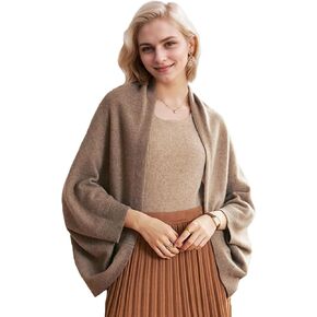 Women's Elegant Shawl Wraps Soft Cardigan Sweaters Wool Shawl Wraps Soft Pashmina Scarf with Sleeves for Women