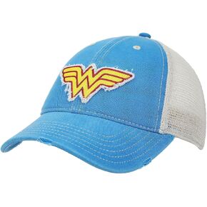 Wonder Woman Logo Women's Blue Blue مغسول من القماش المقطوع من المنظمات غير منظمة