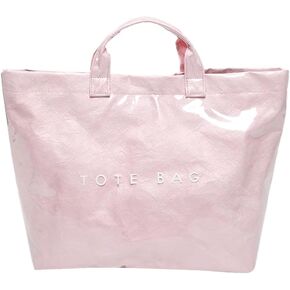 YFGBCX PVC Surface Kraft Paper Tote for Women - Large Solid Color Hobo Bag with Letter Print