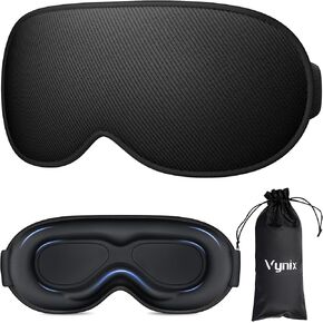 Sleep Mask for Men Women - Blackout Eye Masks for Sleep, Zero Pressure 3D Sleeping Mask, Adjustable Light Blocking Eye Cover Blindfold for Travel, Nap, Night Work, Office - Gray
