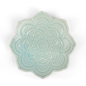 Myga Jewellery Dish,Ceramic Mandala Trinket Tray for Earrings, Bracelet, Rings, Necklaces and Hair Clips