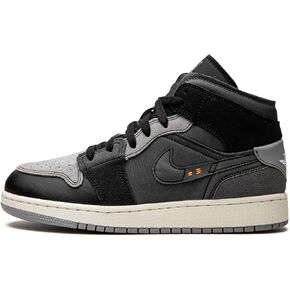 Jordan Boy's Air 1 Mid SE Craft (Big Kid) Black/Cement Grey/Light Graphite/Sail 7 Big Kid M