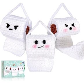 Crochetta Crochet Kit for Beginners, Crochet Starter Kit w Step-by-Step Video Tutorials, Beginner Crochet Kit for Adults Kids Women Men Complete Kit Included (Toilet Paper Buddies)