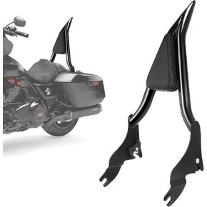 24 "Bar Sissy Bar للدراجة النارية لهارلي ، مسند الظهر المتكامل للركاب متوافق مع جولة CVO Street Road Road Glide Electra Road King Flhr Flhx FLTT FLTR 2009-2024 (Black)