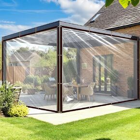 Clear Tarp Waterproof, 8x10 Tarps Heavy Duty with Grommets Outdoors Vinyl Plastic Tarpaulin for Patio Transparent Lonas Greenhouse Chicken Coop Covers for Winter