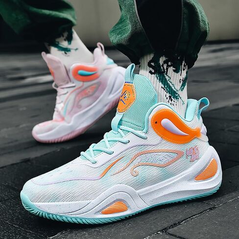 High Upper Basketball Shoes for Men Women Sneakers Fashion Breathable Sports Shoes Anti Slip in Saudi Arabia