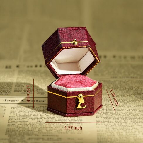 TAIMY Classical Victorian Style Wedding Tiny Ring Box, Handcrafted Gift Ring Box Proposal Pocket Size Small Keepsake Jewelry Box(Blue, Square Octagon) in Saudi Arabia
