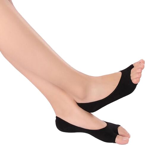 Open-toe Socks,No-Show Socks,Shallow Mouth Socks Yoga Socks summerFish Mouth Shoes Socks for Women 1 Pair (Black) in Saudi Arabia