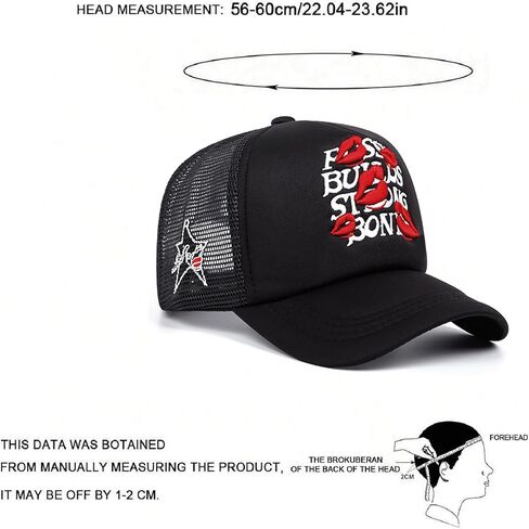 UMiCHOi Embroidery Trucker Hat Cute Dad Hat Mesh Lip Star Baseball Caps for Men Women Youth in Saudi Arabia