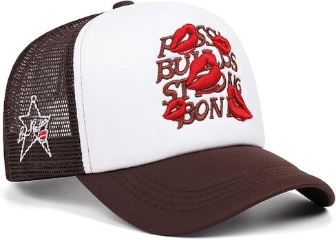 UMiCHOi Embroidery Trucker Hat Cute Dad Hat Mesh Lip Star Baseball Caps for Men Women Youth in Saudi Arabia