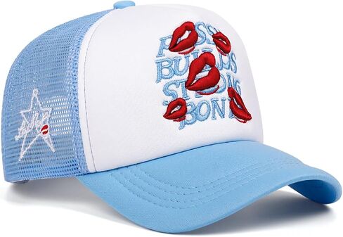 UMiCHOi Embroidery Trucker Hat Cute Dad Hat Mesh Lip Star Baseball Caps for Men Women Youth in Saudi Arabia
