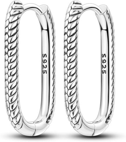 NARMO U-shaped Hoop Earrings for Women 925 Sterling Silver Hoop Earrings U Shaped Earrings in Kuwait