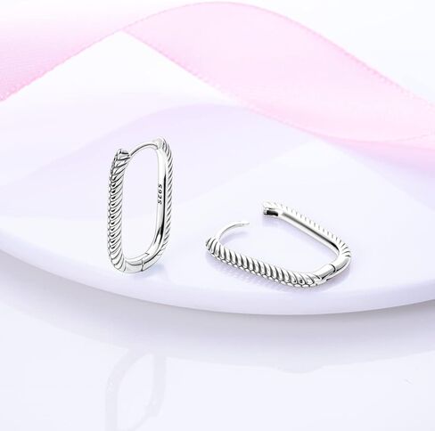 NARMO U-shaped Hoop Earrings for Women 925 Sterling Silver Hoop Earrings U Shaped Earrings in Kuwait