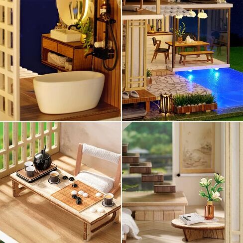 مجموعة أثاث وأثاث مصغر من Roroom، فيلا صغيرة أوروبية خشبية ثلاثية الأبعاد مع غطاء مقاوم للغبار وحركة موسيقية، فكرة غرفة إبداعية لهدية عيد ميلاد عيد الحب (P016) in Kuwait