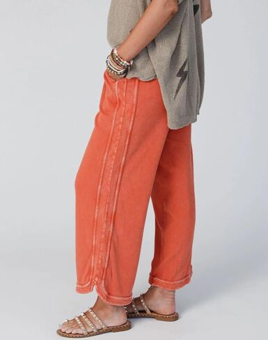Womens Wide Leg Pants Casual High Waisted Palazzo Pants Lightweight Summer Flowy Beach Pants with Pockets in Saudi Arabia