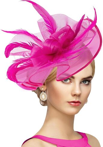 Dressfan المرأة الفاسناتور قبعة خوذة خمر 20s 50s اكسسوارات عقال ل كنتاكي ديربي/زفاف/كوكتيل/حفلة الشاي in Saudi Arabia