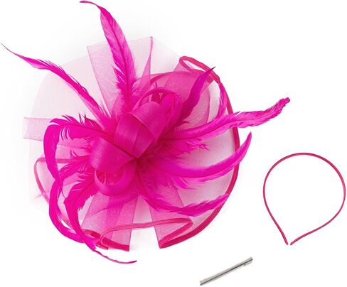 Dressfan المرأة الفاسناتور قبعة خوذة خمر 20s 50s اكسسوارات عقال ل كنتاكي ديربي/زفاف/كوكتيل/حفلة الشاي in Saudi Arabia