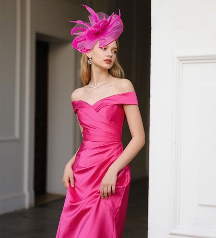 Dressfan المرأة الفاسناتور قبعة خوذة خمر 20s 50s اكسسوارات عقال ل كنتاكي ديربي/زفاف/كوكتيل/حفلة الشاي in Saudi Arabia