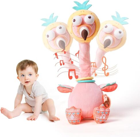 Jollybaby Plush Talking Singing Dancing Musical Duck Toy for Toddlers 1-3 Just Like Cactus Toy, Music Mimicking Interactive Toy for Crawling Kids, Sensory Stuffed Toy Gift for Baby 0-6-12 Month in Saudi Arabia