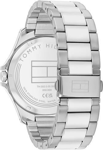Tommy Hilfiger Men's 3H Quartz Watch, Stainless Steel Bracelet, Water Resistant 3 ATM, Modern and Stylish Timepiece, Gift for Him, 42mm in Saudi Arabia