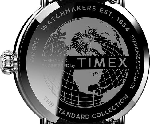 Timex Standard 3-hand-40mm Men Watch Tension | الإضاءة الخلفية Indiglo والأيدي المضيئة | حزام قابل للتعديل ودائم | 50 متر مقاومة للماء in Kuwait