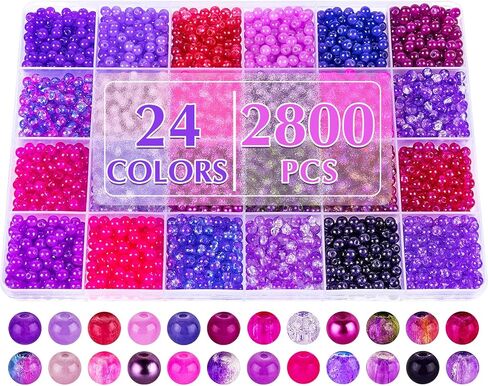 XSEINO About 3000PCS 4mm Glass Beads Bracelet Making Kit,24 Assorted Dreamy Blue Ocean and Green Series Colorful Crystal Beads for Bracelet and Jewelry Making and DIY Crafts,Friendship Bracelets in Kuwait