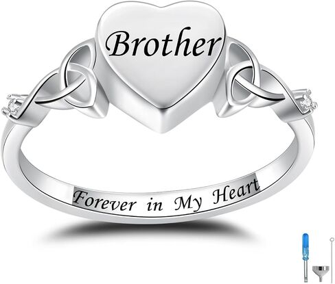 Heart Cremation Ring for Ashes: 925 Sterling Silver Forever in My Heart Carved Urn Keepake Rings Memorial Jewelry for Women Men in Kuwait