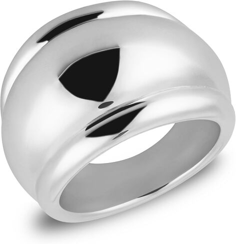 MAX + STONE 925 Sterling Silver Cocktail Boho Rings for Women | Large Chunky Silver Rings | Hypoallergenic Statement Rings for Women Size 6 to 8 in Saudi Arabia