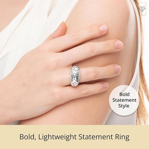 Max + Stone 925 Sterling Silver Cocktail Boho Rings for Women | حلقات فضية كبيرة مكتنزة | حلقات بيان Hypoallergenic للنساء الحجم 6 إلى 8 in Saudi Arabia