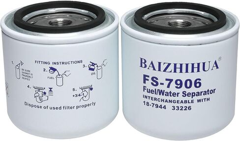 2 PCS Baizhihua 18-7944 مرشح فاصل مياه الوقود يناسب Marine Sierra الخارجي يحل الزئبق 35-802893T ، 35-802893Q01 ، 35-802893 ، ABA ، 35-807172 ، 35-60494-1 ، 35-809097 ، ABA ، ABA ، 18-7844 in Saudi Arabia